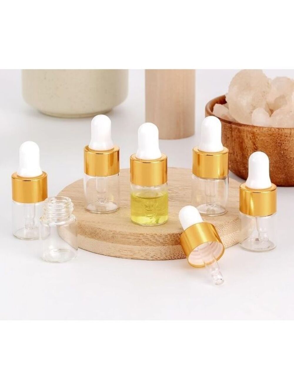 12-Pack 2ml Mini Glass Dropper Bottles with Leak-Proof Screw Caps In Case NEW